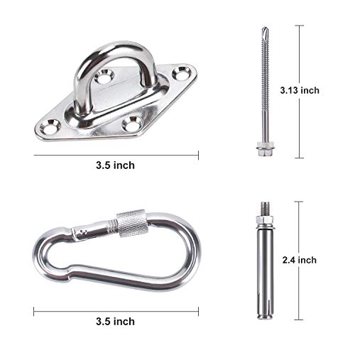 ZHODR Hammock Hanging kit,8001200 lb Capacity Heavy Hammock Hook 304