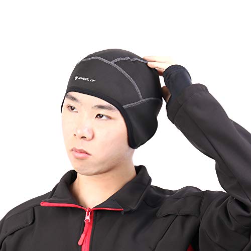 Winter Skull Cap Beanie, Cycling Hat Caps for Under Helmet Men Women with Windproof Thermal Fleece, Motorcycle Helmet Liner Cycle Cap Cover for Outdoor Sports Riding/Skiing/Running Grey