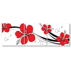 Wall26-3 Panel Canvas Wall Art- Elegant Flowers-Giclee Painting Wall Bedroom Living Room Home Decoration - 12"x12"x3 Panels