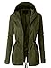 LE3NO Womens Military Anorak Safari Jacket with Pockets,L3NWJC872_OLIVEGREEN,Medium