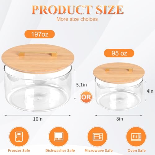 Uniiking® Large Salad Bowl, 8 inch Trifle Bowl Glass with Sealed Lid, Versatile Mixing and Serving Bowl for Laying Ice Cream, Cake, Salad, Fruit, Baking, Dessert and Party Diy, Microwave Safe
