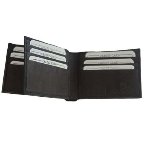 Mens Leather Wallet With V-Cut Credit Card Case #1452