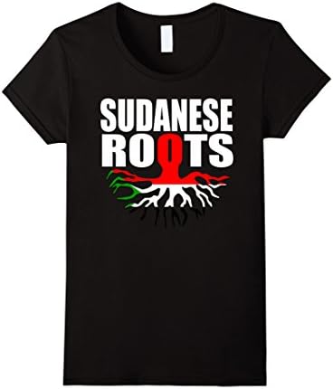 Women's Teecastle Sudanese Roots Sudan Gift Pride Flag T-Shirt Small Black