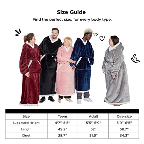 Bedsure Oversized Wearable Blanket Hoodie, Long Sherpa Fleece Blanket