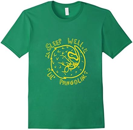 Men's Sleep Well Little Pangolin T-Shirt - Save The Pangolins Medium Kelly Green