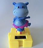 #010 Pink and Blue Cutie Hippo Solar Dancing Animal Circus Show Toys