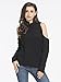 CHOiES record your inspired fashion Choies Women's Black High Neck Cold Shoulder Long Sleeve Sweater Pullover S