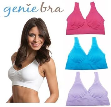 Amazon Geniebra ジニエブラ ブラ 3枚セット ジム アウトドア ナイトブラ ノンワイヤー スポーツ ブルー レッド パープル L Geniebra ジニエブラ スポーツ アウトドア