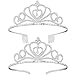 FRCOLOR 2Pcs Silver Crystal Tiara Crown Elegant Wedding Princess Crown with combs for Women Girls Bridal Exquisite Headband