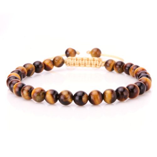 JewelrieShop 6mm Handmade Macrame Adjustable Synthetic Birthstones Beaded Bracelets