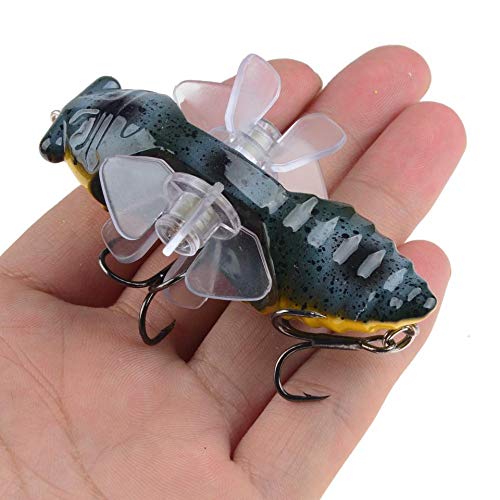 xiangen Seawater Fishing Bait Squid 3D Fish Fishing Bait Bionic Bait Plastic Hard Bait Tractor Rotating Pencil Minor Fishing Gear (2Pcs) 7.5Cm/15.5G