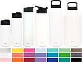 Simple Modern 14oz Summit Water Bottle + Extra Lid - Vacuum Insulated Stainless Steel Wide Mouth Hydro Travel Mug - Kids Double-Walled Small Flask - Winter White
