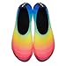 Womens and Mens Water Shoes Barefoot Quick-Dry Aqua Socks for Beach Swim Surf Yoga Exercise (Colourful, M)