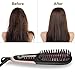 Hair Straightener Brush Fast Heating Hot Hair Straightening Brush Travel Size Ceramic Heated Beard Straightener Brush Anti-Scald Auto-Off Dual Voltage Portable Frizz-Free Electric Straightening Comb