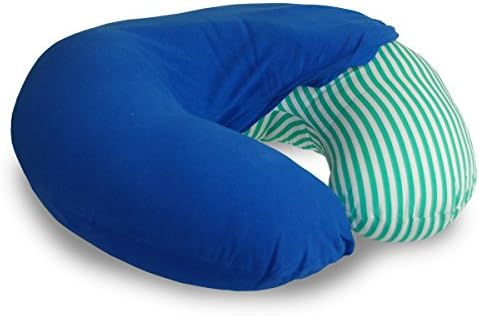 NurSit Nursing Pillow with Removable Blue Slipcover, Stripe Print