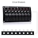 VETOMILE Waterproof 3PIN 8 Gang Marine Boat Rocker Switch Panel with Circuit Breaker Overload Protection and LED Rocker Indicator for 12V-24V Vehicles RV Car Truck Trailer