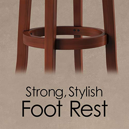 Lavish Home Hocker mit hoher Rückenlehne, 73,7 cm, Theken- oder Bar-Höhe, 360 Grad drehbarer Sitz, Kunstleder… – Bild 5