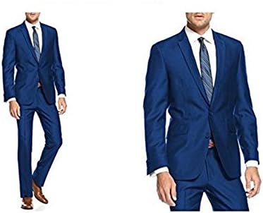 Uomo Men's Slim Fit Suits, Indigo, 38Rx32W (2-Piece)