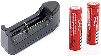 2 PCS 18650 Rechareagble Batteries 3.7V Pre-charged Li-on Battery with charger For LED Flashlight and Other Household Devices