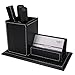 KINGFOM Office Desk Organizer Set 8PCS Office Supply Synthetic Leather Including Desk Organizer,File Cabinet,File Rack,Desk Drawer,Pen Holder,Memo Paper Holder, Crystal Ashtray and Tissue Box Holder