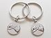 JewelryEveryday Double Pinky Promise Charm Keychains; Couple Keychains, Promise Gift