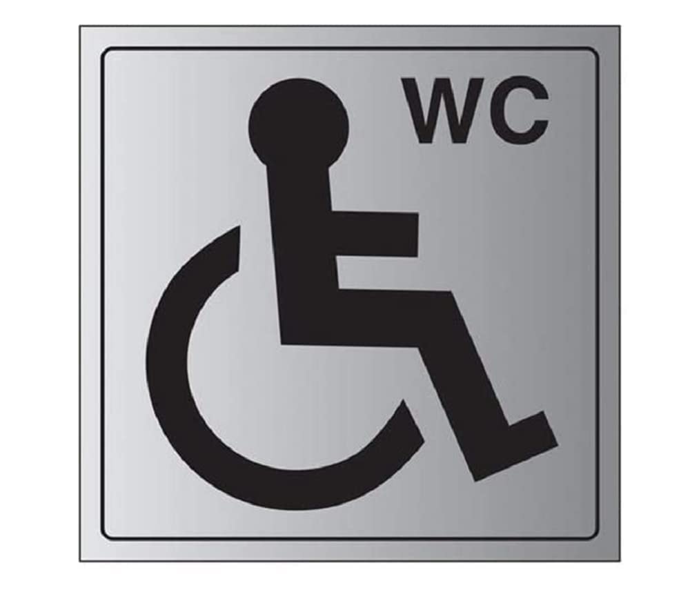 V Safety General Door-Disabled WC Sign - 150mm x 150mm - 1.6mm Alu Rigid Plastic