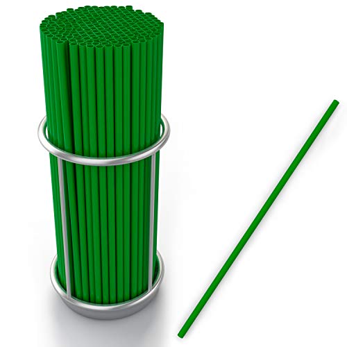 Eco Friendly Green Straws, Bulk Pack of 200 Jumbo Plastic Green Environment friendly Green Drinking Straws by Upper Midland Products