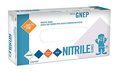 Blue Nitrile Exam Gloves - Medical Grade, Disposable, Powder Free, Latex Rubber Free, Heavy Duty, Textured, Non Sterile, Work, Medical, Food Safe, Cleaning, Wholesale, Size Extra Large(Box of 100)