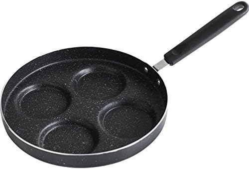 Coated Nonstick 4-Cup Egg Cooker Pan - Pancake Maker Non Stick Frying Pan, Innovative &amp; Elegant Design By BANFANG (black)