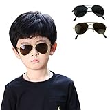 Voberry New Cool Fashion Mercury Ultraviolet-proof Goggles Metal Frame Sunglasses For Children Kids, Boy ,Girl, Baby (Brown)