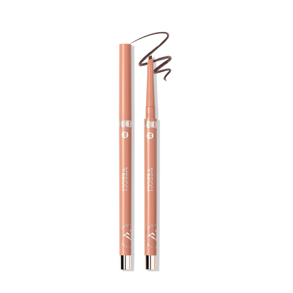 VEECCI Waterproof Eyeliner Pencil - Long-Lasting, Smudge-Proof Gel Formula with Tattoo Effect, Vegan & Cruelty-Free, Precise Application for Eye Makeup(Vintage Brown)