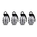 TOMALL Tire Valve Caps Titanium Gray Chrome Grenade Style Aluminum Alloy for Auto Off-Road Bus Rims