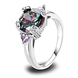 Psiroy Women's 925 Sterling Silver 6.5ct Amethyst Filled Ring