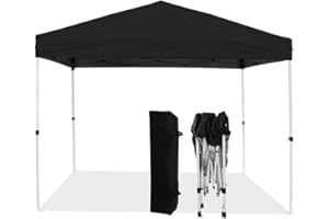 Northroad 8x8ft Pop Up Canopy, Popup Outdoor Canopy Tent with Carrying Bag,Portable Gazebo Shelter for Patio,Deck,Garden,Beach（Black）