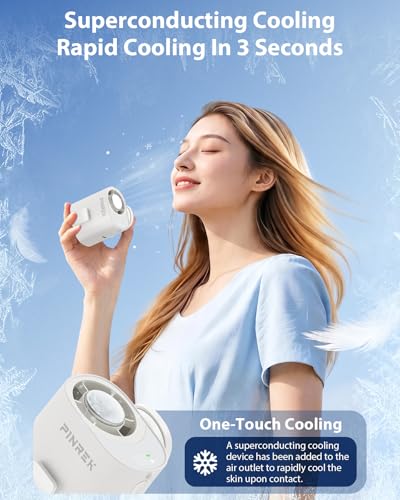 PINREK Clip-On Mini Fan, USB-C Rechargeable 15000 RPM Portable Cooling Fan | With LED Display 5-Level Adjustment, Clip Your Waist/Umbrella/Bicycle/Table, For Summer Use Outdoor, Home, Office, and Sports