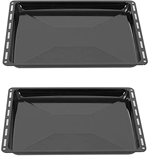 ICQN Set Teglie da Forno 44,5x37,5x2,5 cm – 2 Teglie Smaltate, Compatibili con Candy & Gruppo Whirlpool