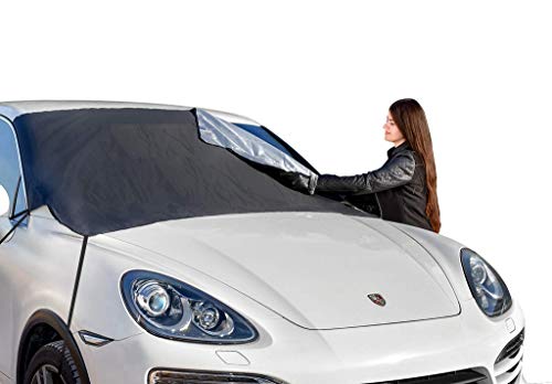 HSLGOVE Windshield Snow Ice Cover - Huge Size Fits Any Car, Truck, SUV, Van or Automobile, Keeps Ice & Snow Off, Shade Waterproof Sun Protection Keep Your Vehicle Exterior Ice Free and Clean - Thumbnail 6