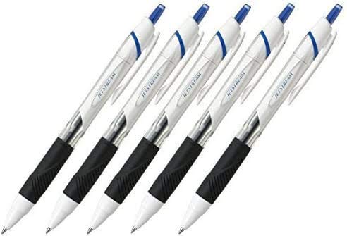 Uni-ball Jetstream Extra Fine Point Retractable Roller Ball Pens,-rubber Grip Type -0.5mm-blue Ink-value Set of 5 (With Our Shop Original Product Description) by Uni