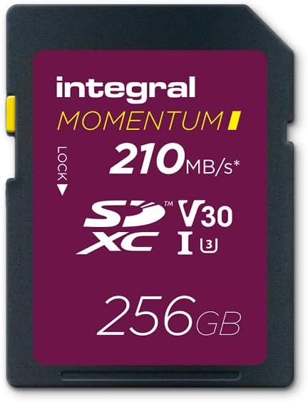 Integral Momentum I 256GB SDXC V30 U3 Card – 210MB/s Read, 180MB/s Write