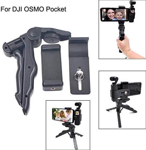 Portable Gimbal Tripod Phone Holder Mount Bracket Extended for DJI OSMO Pocket Accessory (Black)