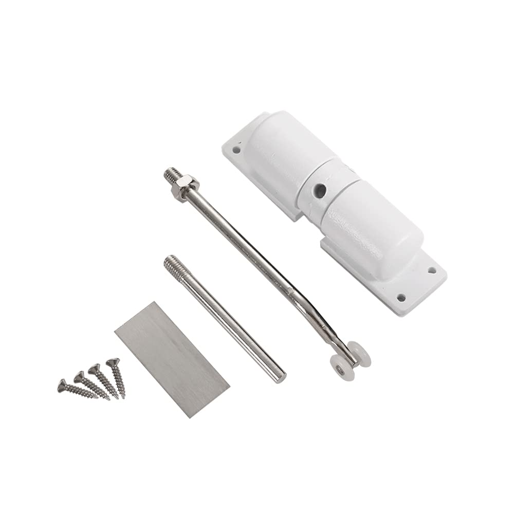 Automatic Door Closer Quieting Auto Closing Surface Mounted Fire Rated Latch Fly Screen to Automatically Close Door - White