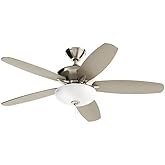 Bailey Street Home 5 Blade Ceiling Fan with Light Kit in Modern Style-17.5 inches Tall and 52 inches Wide-Brushed Stainless S