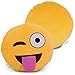 BRITENWAY Emoji Pillow (Sticking Tongue w' Winking) Cartoon Wink Face - Yellow Stuffed Cute Soft Plush- Set of All Collection - Perfect Fun Item - All Ages - House, Living Room, Sleep Bedroom
