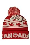TRUE NORTH Adult Toque - Jacquard Leaf Canada Winter Hat With Pom Pom .. New