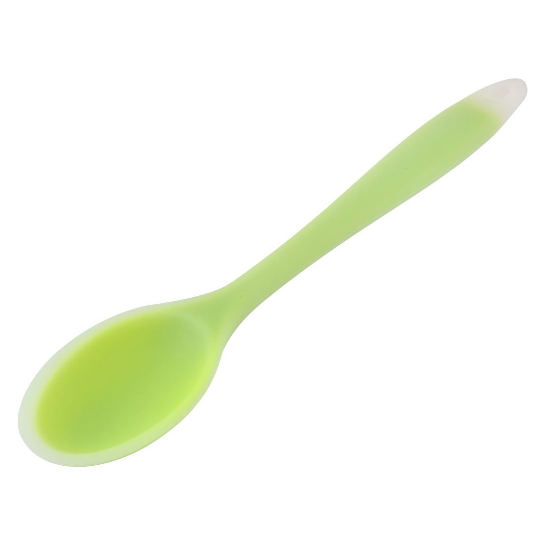Sourcingmap Silicone Heat Resistant Home Kitchen Cooking Soup Scoop Spoon Green Clear