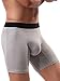 IKINGSKY Mens's Cotton Pouch Trunks Sexy Bulge Long Leg Boxer Underwear (X-Large, Gray)