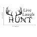 ARTTOP Man Room Hunting Wall Decal Live Laugh Hunt with Antlers Wall Stickers Lettering Stickers Inspirational Quotes for Man Wall Sticker Home Decor
