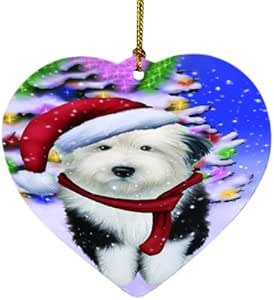 Amazon.com: Winterland Wonderland Old English Sheepdog Dog in Christmas