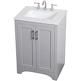 HomeStock Classic Comfort Bathroom Vanity 24 Inch, Grey Vanity with Sink & Storage
