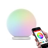MIPOW PLAYBULB Sphere Bluetooth Smart Color Changing Night Light, Waterproof Touch Sensitive Dimmable LED Glass Orb Bulb with APP control, Wireless Charging Solution, Ideal for Home Bedroom Patio